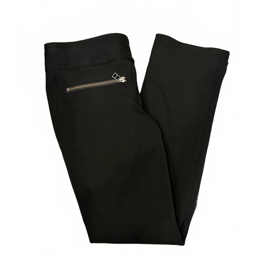 Veronica Beard Metro Cropped Kick Flare Pants Black Zip Pocket Women's Size 2